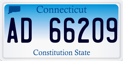 CT license plate AD66209