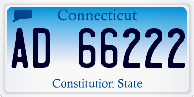 CT license plate AD66222