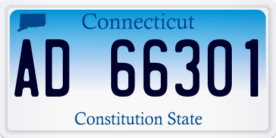 CT license plate AD66301