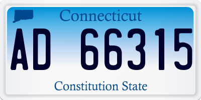 CT license plate AD66315
