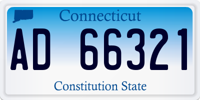 CT license plate AD66321