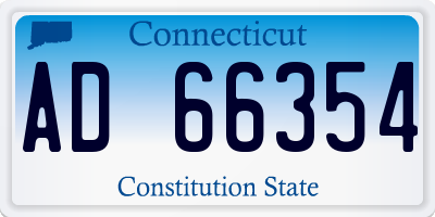 CT license plate AD66354
