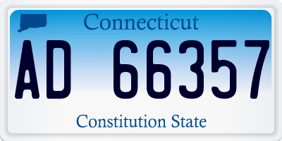 CT license plate AD66357