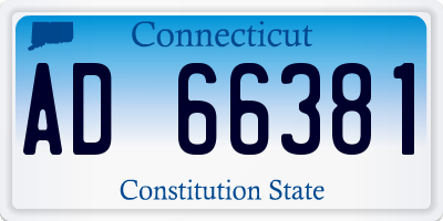 CT license plate AD66381
