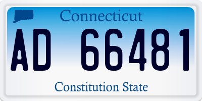 CT license plate AD66481