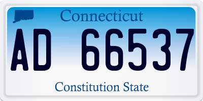 CT license plate AD66537