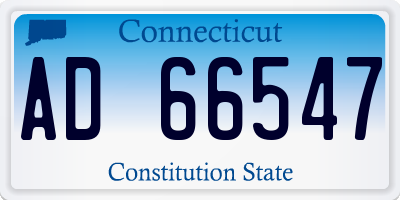 CT license plate AD66547