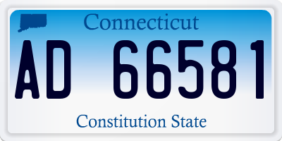 CT license plate AD66581