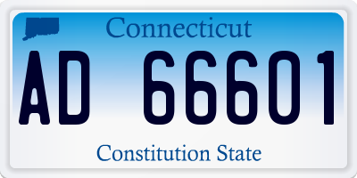 CT license plate AD66601
