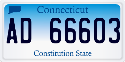 CT license plate AD66603