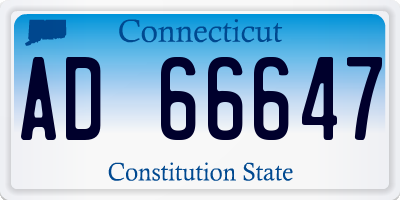 CT license plate AD66647