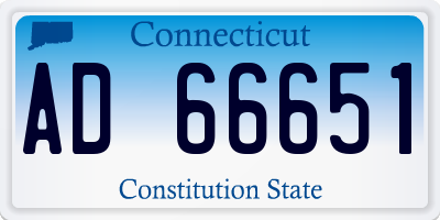 CT license plate AD66651