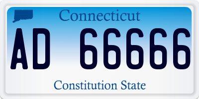 CT license plate AD66666