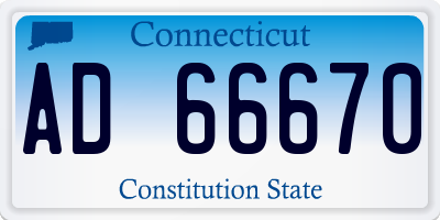 CT license plate AD66670
