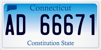 CT license plate AD66671