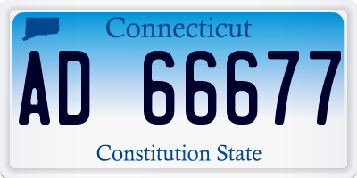 CT license plate AD66677