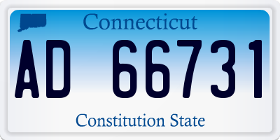 CT license plate AD66731