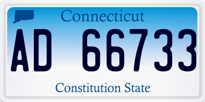 CT license plate AD66733