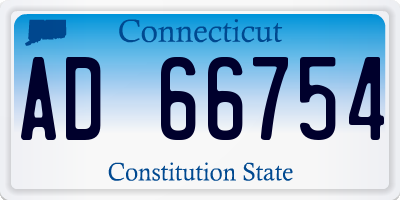 CT license plate AD66754