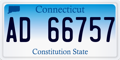 CT license plate AD66757