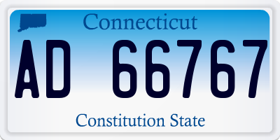 CT license plate AD66767