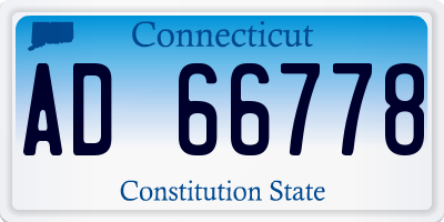 CT license plate AD66778