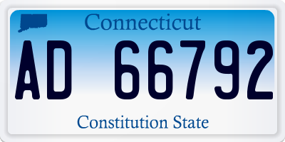 CT license plate AD66792