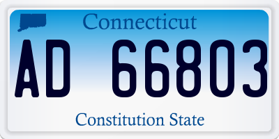 CT license plate AD66803