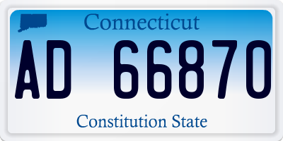 CT license plate AD66870
