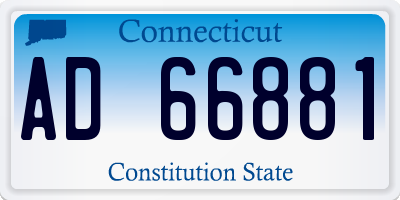 CT license plate AD66881