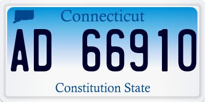 CT license plate AD66910