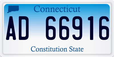 CT license plate AD66916