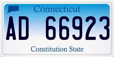 CT license plate AD66923
