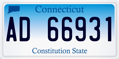 CT license plate AD66931