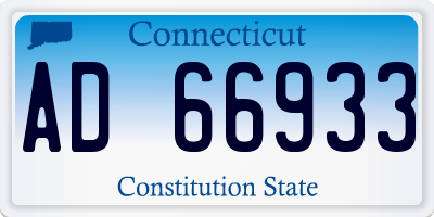 CT license plate AD66933