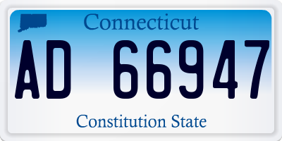 CT license plate AD66947