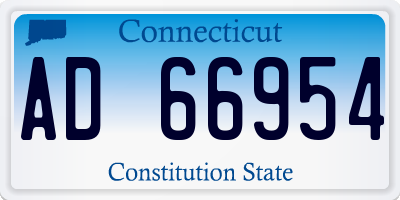CT license plate AD66954