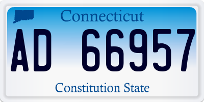 CT license plate AD66957