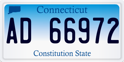 CT license plate AD66972