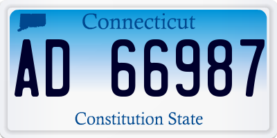 CT license plate AD66987