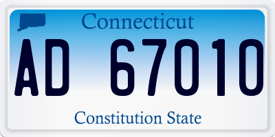 CT license plate AD67010