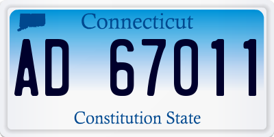 CT license plate AD67011