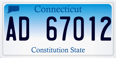 CT license plate AD67012