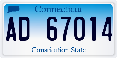 CT license plate AD67014