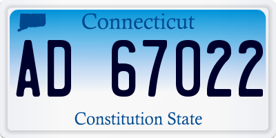 CT license plate AD67022