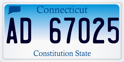 CT license plate AD67025