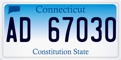 CT license plate AD67030