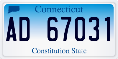 CT license plate AD67031