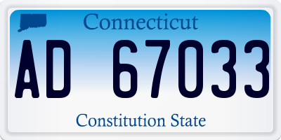 CT license plate AD67033
