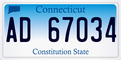 CT license plate AD67034